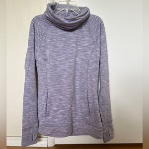 Light Purple and White Turtleneck Sports Jacket